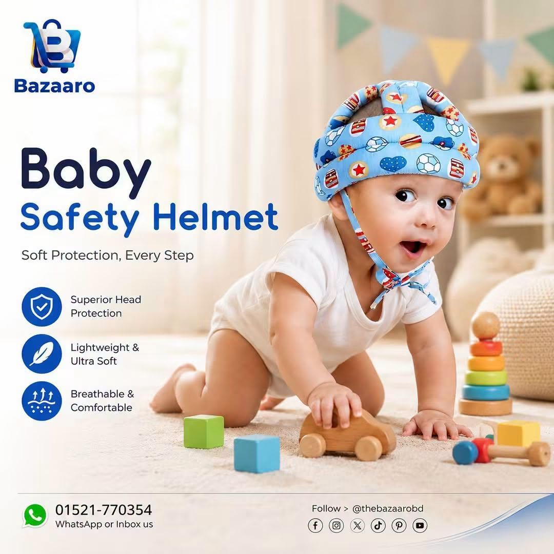 Baby Safety Head Helmet Adjustable Protective Multi Printed Cap